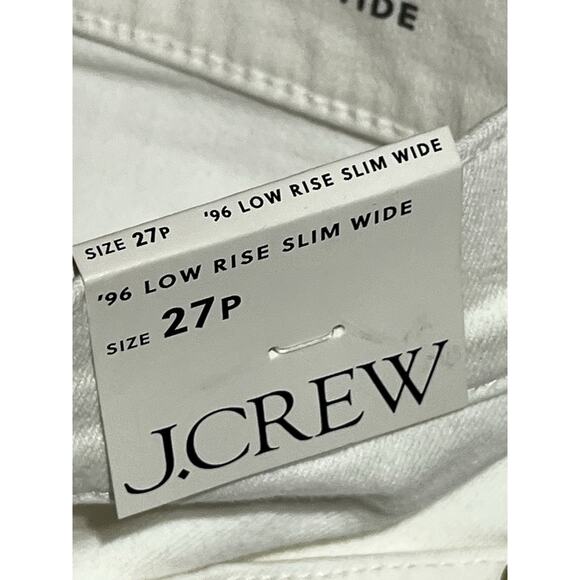 J Crew 96 Low Rise Slim Wide Leg Jean in White Denim Womens 27P Petite - Picture 11 of 14